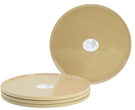 Creatable, 21653, Serie Futuro, 4-teiliges Geschirrset, Speiseteller Set aus Steinzeug, spülmaschinen- und mikrowellengeeignet, Made in Portugal