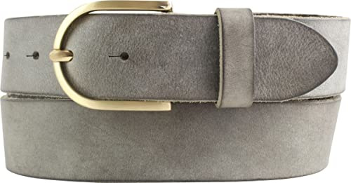 BELTINGER Damen-Gürtel aus weichem Vollrindleder Vintage-Look 4 cm | Jeans-Gürtel für Damen mit goldener Gürtelschließe 40mm | Ledergürtel Used-Look