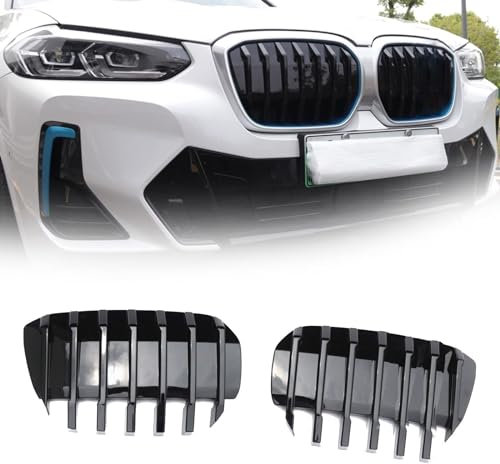 HIPATU Auto Front Kühlergrille für BMW IX3 2022, ABS Dauerhaft Sport Frontgrill Auto Front Stoßstange Kühlergrill Grill Ersetzen Auto Zubehör