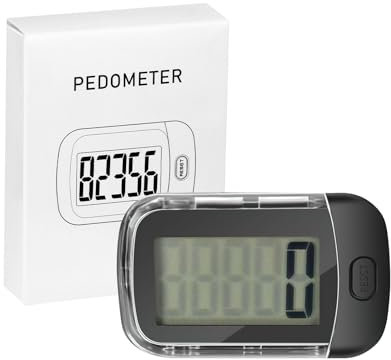 3D Pedometer for Walking, Simple Digital Step Counter with Removable Clip and Lanyard, Accurate Pedometers for Steps Tracker with Large LCD Display for Men Women Kids Walking Running Hiking Sports