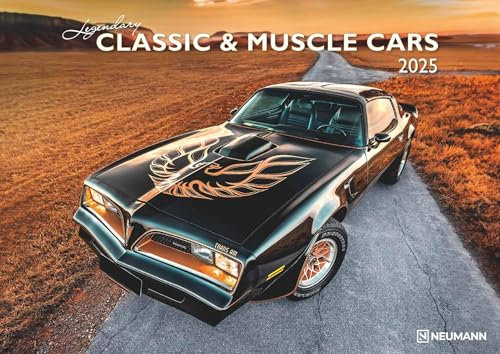 N NEUMANNVERLAGE - Legendary Classic & Muscle Cars 2025 Wandkalender, 42x29,7cm, Kalender mit Abbildungen legendärer Klassiker und Muscle Cars, Spiralbindung und internationales Kalendarium