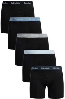 Calvin Klein Herren 5er Pack Boxershorts Briefs Boxer Brief Stretch, Schwarz (B- Ink, Pl Air, Ash, Trop, Blk WBS), S