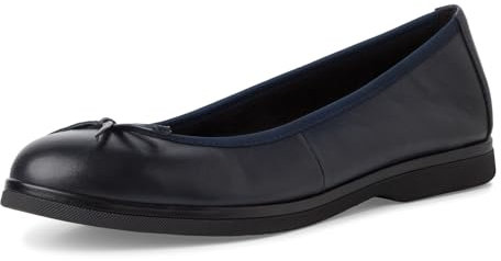 MARCO TOZZI Damen Ballerinas aus Leder mit Schleife, Blau (Navy), 40 EU
