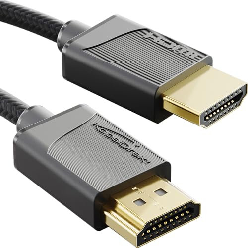 KabelDirekt – 8K/4K HDMI 2.1 Kabel – 1m – dünnes Ultra-Slim-Kabel, mit FlexMesh-Braiding ummantelt (8K@60Hz, 48Gbit/s, neuester Standard, Gaming-HDMI für PC/PS5/Xbox, Monitor/TV/Beamer, schwarz)