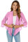 Famrrifuu Femme Boléro Court Gilet Léger Manches 3/4 Boléro Cardigan Élégant Veste Courte Mousseline de Soie,Rose,M