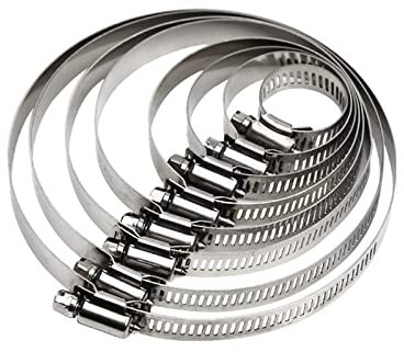 5 Stück 8 mm-700 mm Rohrschellen, robuste Edelstahl-Schlauchschellen, Auto-Kraftstoffschlauch-Rohrschellen, Schneckenantrieb, langlebig, 350, 450 mm