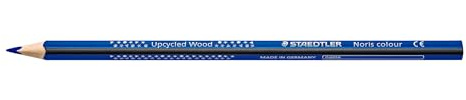 STAEDTLER Noris colour 187 Buntstift – Blau, 12 Stück | Ergonomischer Dreikant, aus Upcycled-Holz – für Kinder & Erwachsene – Art.-Nr. 187-3