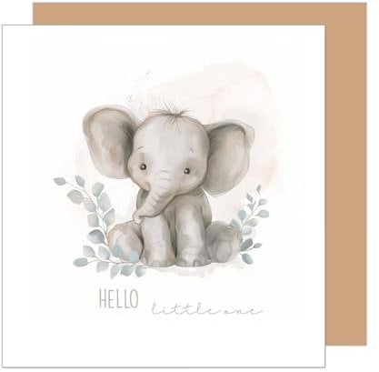 Edition Seidel Carte de vœux de naissance carrée de qualité supérieure avec enveloppe. Carte de vœux de naissance d'événement voeux Hello Baby pour fille garçon bébé enfant (EQ107 SW024)