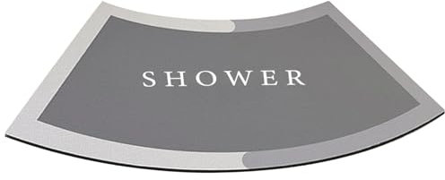 Curved Bath Mat,Shower Corner Bath Rug,Absorbent Shower Rug, Non Slip Quadrant Shower Mat,16x30 Washable Fast Drying Corner Shower Rug for Circular Shower - Dark Grey