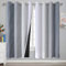 VEHEDE Grau und Weiß Farbverlauf Ombre Gardinen mit Ösen 160 cm Lang, Vorhang Wohnzimmer, Verdunklungsvorhänge Blickdicht Dicke Thermogardine Kälteschutz Warm Hitzeschutz, H 160 x B 132 cm, 2er Set