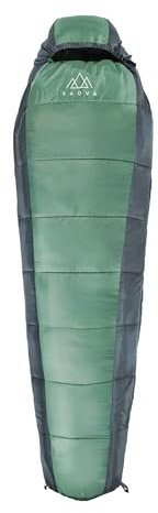 KADVA Camping Schlafsack Faran L mit linker Seitenverbindung 220 x 80 cm Grün Schlafsack mit Kapuze Komforttemperatur 10 Grad Ideal für Herbst-Frühling Ripstop Technologie