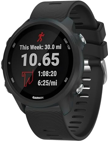 Strap for Garmin Forerunner 245 645, 20mm Width Replacement Silicone Watch Bands for Garmin Forerunner 55/158/245 Music/645 Music,Black