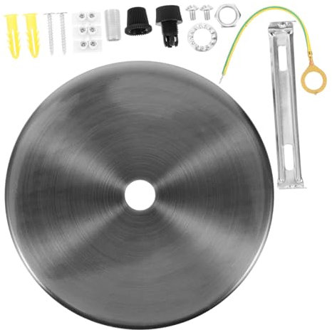 WHAMVOX Deckenbaldachin Kit Aus Robustem Verchromtem Eisen Vielseitige Abdeckplatte Für Kronleuchter Pendelleuchten Moderner Stil Diy Zubehör Für Lampenmontage Silberfarben