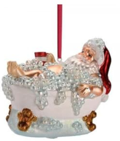 Gift Company Hänger Santa in der Badewanne, weiß/hellblau