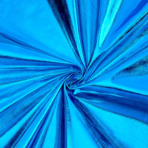 PH PandaHall 3.3MX1.5M Blau Metallic Stoffe zum Nähen Hologramm Metallic Folie Stoff 150cm Breiter Magisch Glänzendes Stoffband Gewebe Zum Basteln von Vorhängen Kostümdekor