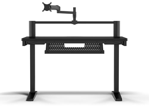 CORSAIR Platform:4 – 120 cm x 76 cm, Hauteur Fixe, Bureau d'ordinateur Debout Home Office Gaming Desk, Gestion Câbles, Alimentation USB, Bras d’écran Inclus – Noir