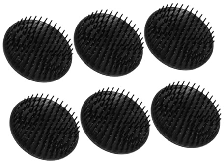 Kopfhautmassagegerät Shampoobürste aus PE für Haarwäsche | Rund, Schwarz, für Kopfhaut und Haar, Entfernt Schuppen, Ergonomisch, 6 Stück, Beauty Salon Stil