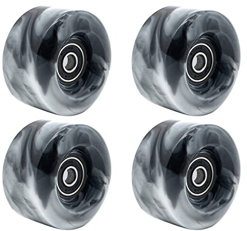 Agwuoetr 4 StüCke Roller Skate Rollen mit Lagern für Zweireihiges Skaten und Skateboard 32Mm X 58Mm 82A,Schwarz