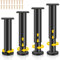 Pieds de Meubles Réglables, 4 Pieds de Meubles Métal Noir, Pied Meuble, Pieds Universels Ajustables pour Meubles pour Canapé, Lit, Armoire, Table, avec Vis, Hauteur Réglable (12-18 cm)
