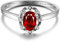 Tolldek Silberring 925 Damen, Hohl Oval mit Rot Zirkonia Trauringe Silber S925, Echter Schmuck Freundschaftsringe Eheringe, Gr.65 (20.7)