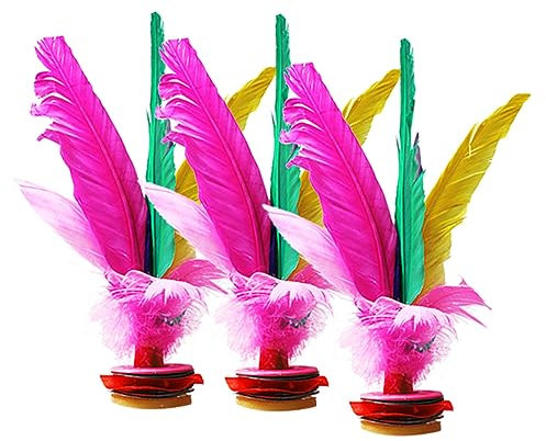 Supvox 6 Stück Feder -Shuttlecock Badminton Federball chinesische jianzi Zufällige Farbe