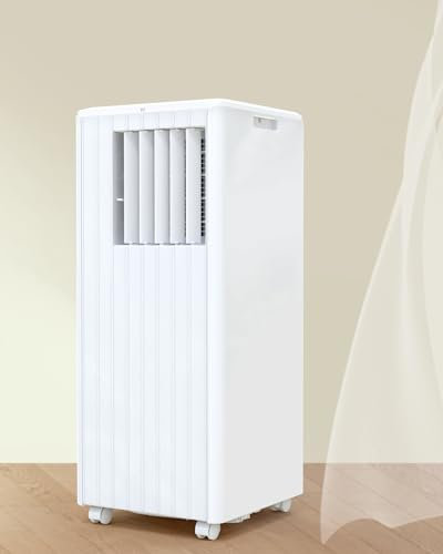 Klimaanlage Mobil 9000 BTU 2,6kW, Kühlen&Ventilieren&Entfeuchten, Mobiles Klimagerät mit abluftschlauch für Räume bis 80m³(31㎡), Leiser Betrieb <54 dB, Digitaldisplay + Fernbedienung, 24h-Timer