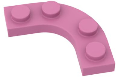 Gobricks Lot de 50 plaques circulaires incurvées de 10,2 x 10,2 cm compatibles avec Lego 68568 GDS-2191 Classic Bulk Toy MOC Couleur : rose foncé 221