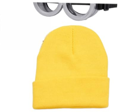 YUZNA 1 gelber Hut und 1 Brille Einfach unverbesserlich Brille Gläser Augen Tolles Kostüm Kostüm