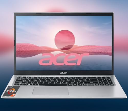 acer Ordinateur portable Aspire 3, écran FHD 15,6 1920 x 1080, 16 Go de RAM 512 Go SSD, processeur AMD Ryzen série 5, WiFi 6, Windows 11 Pro, caméra HD, clavier rétroéclairé, jusqu'à 8 heures