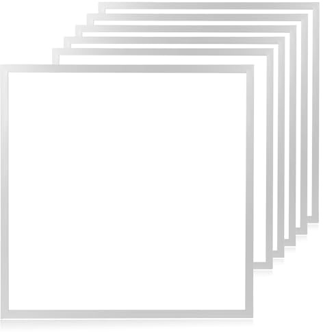 LUXULA 6er Pack LED Panel 62x62 cm Backlit UGR19, 36W 3600lm, 4000K | Neutralweiß, blendfrei für Bildschirmarbeitsplätze, inkl. 230V Netzteil, Bürolampe für Odenwald Rasterdecke