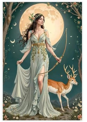 CAIFGQ Poster auf Leinwand, Motiv Göttin der Jagd von Artemis, Schlafzimmerdekoration, Landschaftsdekoration, Geschenk, 30 x 45 cm
