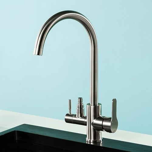 Wasserhahn Küche mit Spülmaschinenanschluss Küchenarmatur Edelstahl-Gebürstet