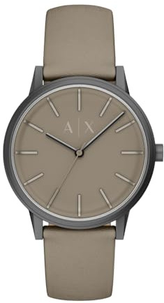 Armani Exchange Watch for Men, Quarz-Dreizeigerwerk und 42 mm Gehäusegröße mit Lederarmband