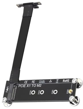 Pinafresa M Key NVMe/NGFF SSD Riser Card Adapter 90° Angle PCI-E 3.0 X1 to M. 2 NVMe SSD Extension Cable Support for Desktop PC