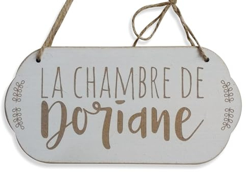 PlaqueMarket | Plaque de porte chambre enfant, Personnalisée avec PRÉNOM, Panneau en bois, Pancarte de bébé, Décoration murale, Pancarte à suspendre (MOYEN: 11,5 x 23 cm)