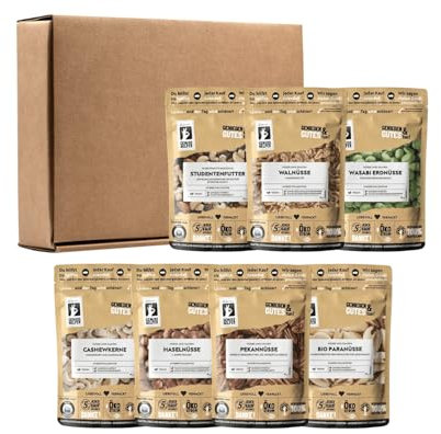 Bremer Gewürzhandel Genuss-Box geNUSS Vielfalt, Nussbox, 7-tlg., Nüsse Box, Nuss Set, Geschenkset, 1230g