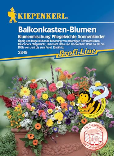 Kiepenkerl Profi-Line Blumensamen-Mischung Balkonkastenblume 3349 - Blühende Mischung - Prächtige Sommerblumen - Pflegeleicht - Blumenmischung, Saatgut
