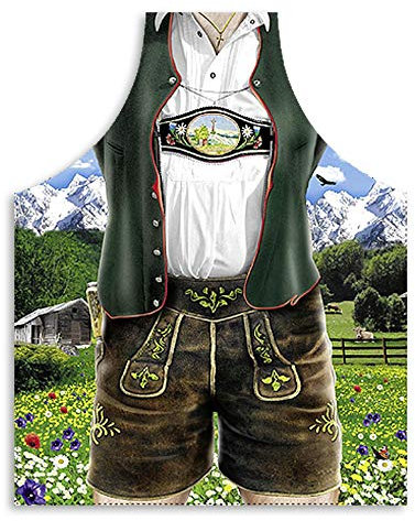 Close Up Lederhose Kochschürze Bayrische Tracht in Universalgröße für Erwachsene