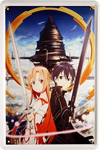 WOGEKA ART Retro Blechschild - Manga Anime Japan Comic Nice Fantasy Girl - witziger Spruch als Geschenk-Idee zum Geburtstag Weihnachten Deko 20x30 cm Vintage-Design Metall Manga42