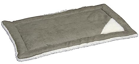 Kerbl Liegekissen Cleo (Farbe Grau/Weiß, L x B x H 36 x 22 x 3 cm, Wendekissen mit Softplüsch und Mikrofaserseite) 82421