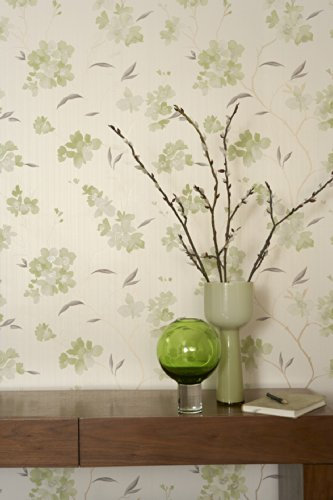 Graham & Brown Spirit Enthrall Floral Botanical Tapete, cremefarben/Grün