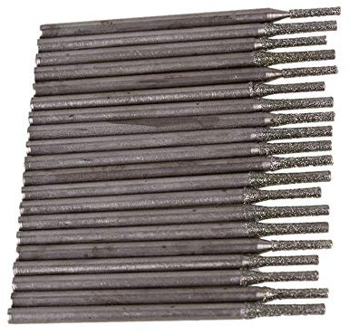 BQLZR Silver 1.5mm Diamond Electroplated Core Drill Hole Bits for Gems Pack of 20