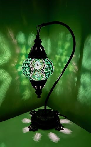 Mosaik - Stehlampe M Tischlampe Mosaiklampe orientalische lampe GRÜN Samarkand-Lights