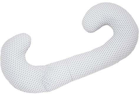 Motherhood Kissenbezug, Bezug für Lagerungskissen, Seitenschläferkissen, 100% naturreine Baumwolle - Öko-Tex Standard 100, Grau Classics 2017