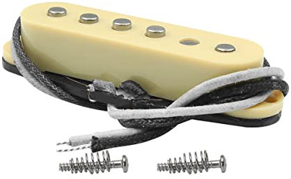 FLEOR Micro simple bobinage Alnico 5 Micros ST Micros Guitare Manche Staggered pour guitare électrique ST SQ, crème