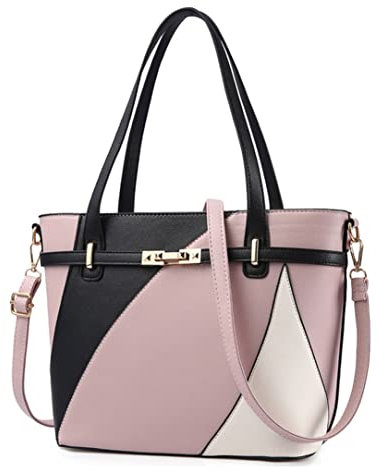 Nevenka Handtaschen mit Tragegriff für Damen, PU-Leder, Tragetasche, Damen-Crossbody-Schultertaschen, hellrosa Farbe, Large