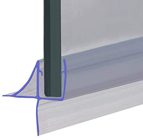 Shower or Bath Screen Door Seal | Fits 4, 5 or 6mm Glass | Seals Gaps of Up to 12mm | 80cm, 90cm, 140cm, 2m or 2.6m Long | SEAL004 (90cm Length, Clear)