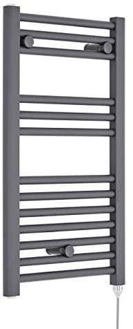Nuie Radiator MTY153 | Modern Bathroom 300 Watt Heated Electric Ladder Towel Rail, 720mm x 400mm, Anthracite