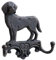 Wandgarderobe aus Gusseisen mit zwei Haken im Vintage-Look L 16,5 cm Farbe Hund