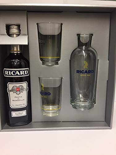 Coffret Lehanneur RICARD Pastis de Marseille 2 verres + 1 Carafe - 45%, 70cl